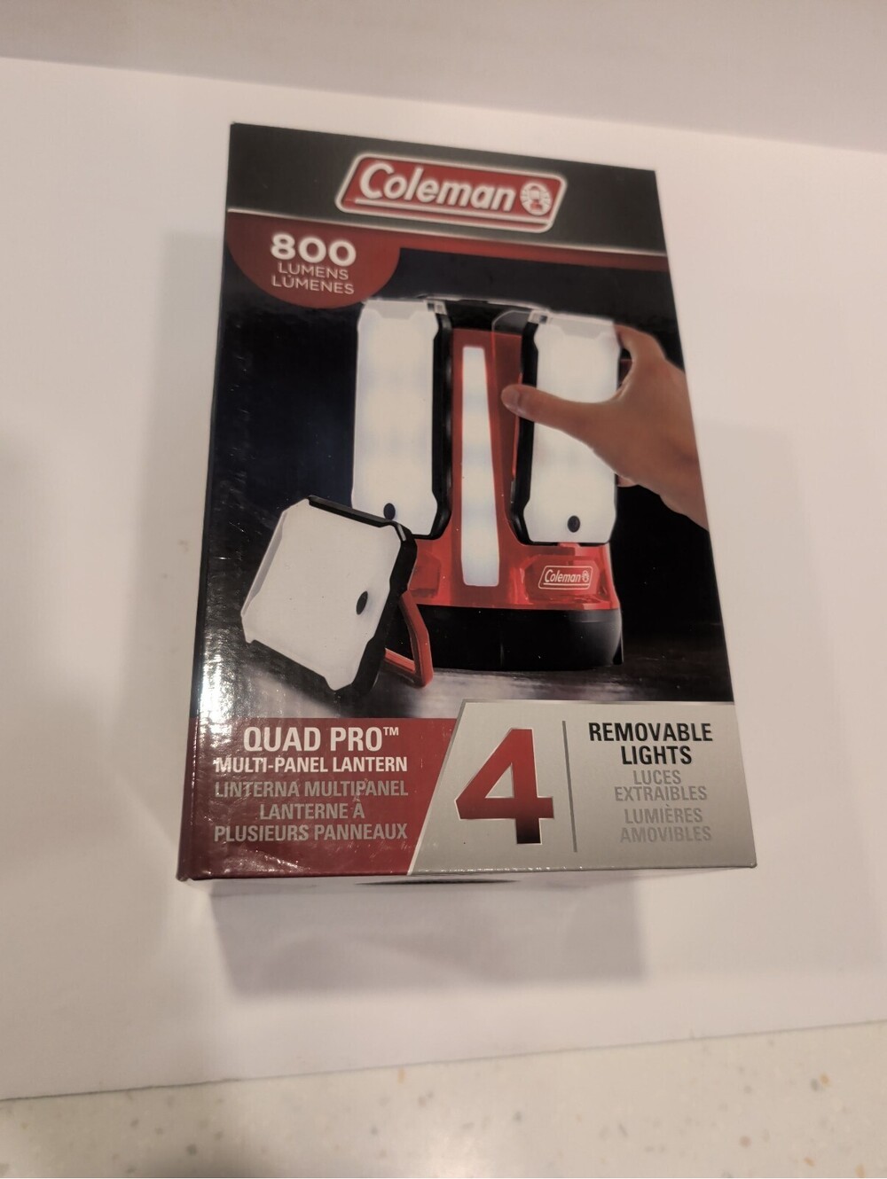 Coleman quad Pro multi-panel Lantern removable lights 800 lumens new in box